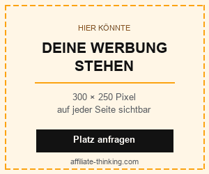 Werbeplatz frei: Hier könnte deine Werbung stehen. Format 300 × 250 Pixel, auf jeder Seite sichtbar.